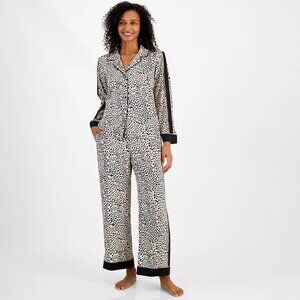 new I.N.C. International Concepts Women's Size XXL 2-pc Piped-Trim Satin Pajamas